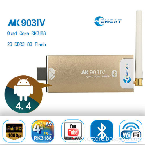 Eweat MK903IV Android4.4 TV dongle Rockchip RK3188 1.65 GHz Quad Core full hd 1080p tv stick